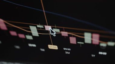 Hareket eden ortalama çizgileri olan şamdan ticaret grafiği.