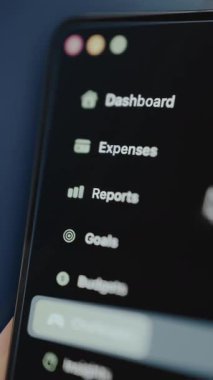 Kullanıcı, raporlar kategorisini bir finansal uygulamadan menü yan çubuğundan seçer.