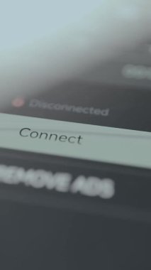 Bir parmak VPN sunucu bağlantısını başlatmak için Bağlantı 'yı seçer.