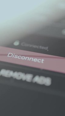 VPN bağlantısını kesmek için bağlantıyı kesme seçeneğini tıklatır.