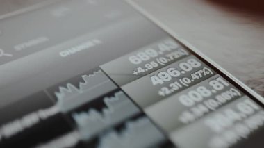 Borsa izleme uygulaması, hisse senedi fiyatları ve günlük değişikliklerden elde edilen mali veriler.