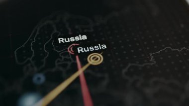 Rusya 'yı siber saldırı hedefi olarak gösteren etkileşimli dünya haritası.