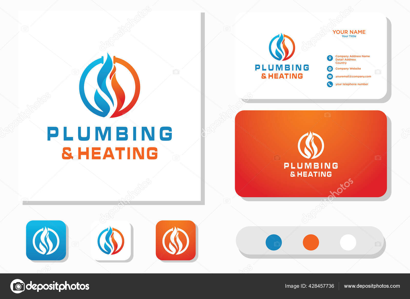 Image vectorielle Modèle Logo Flamme Goutte D'eau Refroidissement Chauffage  Plomberie Chauffage Alimentation par ©angkola99 - 428457736, image size:1600x1167