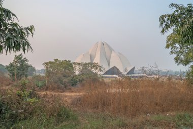 Lotus temple günbatımı, yeni delhi, Hindistan