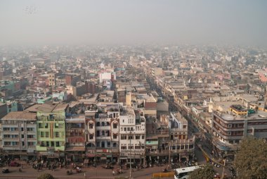 Delhi, Hindistan, 6 Ocak 2016: Görünüm şehir merkezi