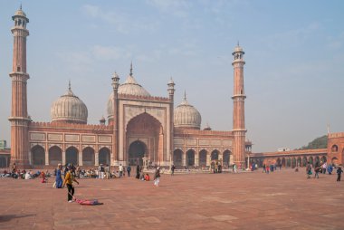 Delhi, Hindistan 6 Ocak 2016. Jama Mescidi Camii, Yeni Delhi, Hindistan.