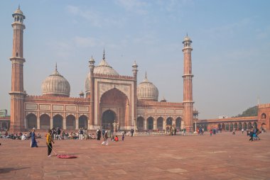 Delhi, Hindistan 6 Ocak 2016. Jama Mescidi Camii, Yeni Delhi, Hindistan.