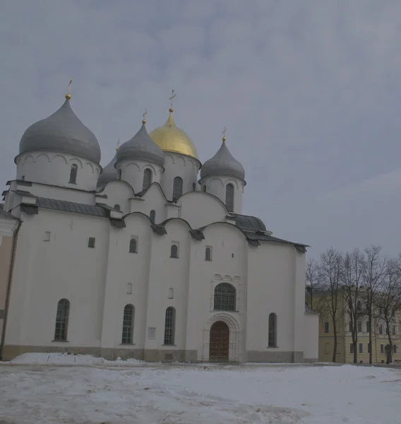 St. Sophia Cathedral is an Orthodox Church. Veliky Novgorod, Russia — Stock Photo, Image