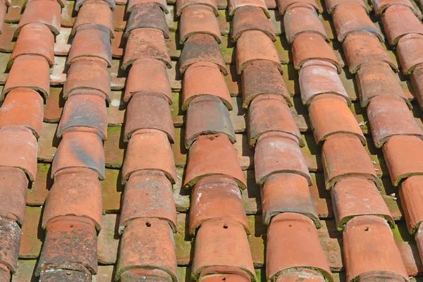 Telhas de tijolo vermelho velho. Contexto — Fotografia de Stock