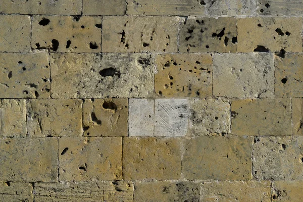 Contesto. Il muro di argine con tracce di spari — Foto Stock