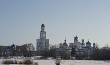 12. yüzyılda St. George Manastırı. Veliky Novgorod, Rusya Federasyonu