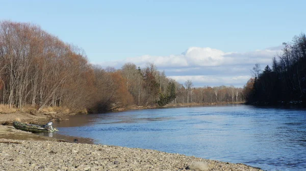 Fiume di montagna, fine autunno, novembre — Foto Stock