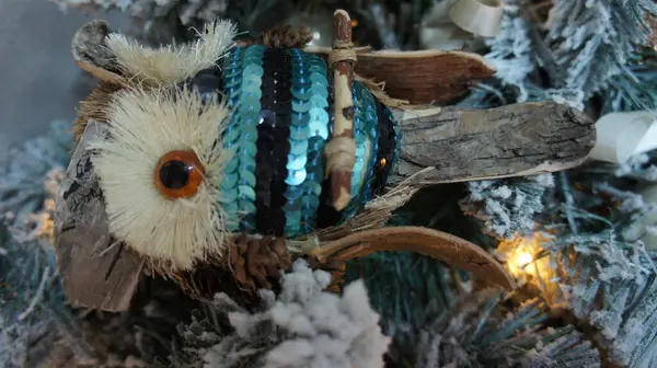 Noel oyuncağı baykuş, parlak baykuş