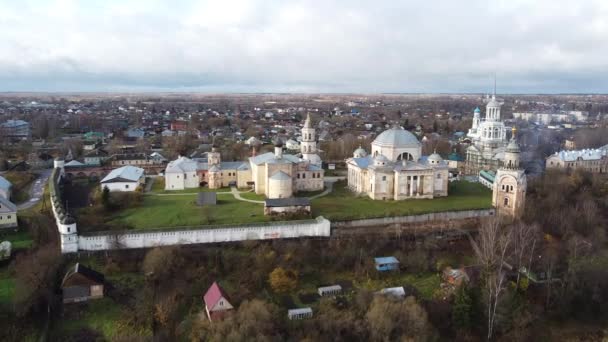 Novotorzhsky Borisoglebsky Manastırı Torzhok Tver Bölgesi — Stok video