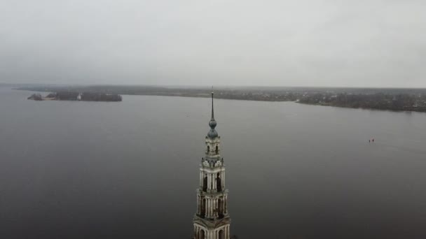 Torre Sino Catedral São Nicolau Kolyazin Tver Região — Vídeo de Stock