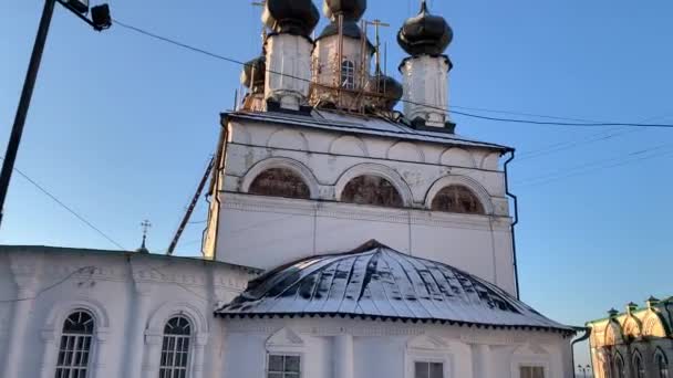 Veliky Ustyug Vologda Bölgesi Katedral Yerleşim Yeri — Stok video