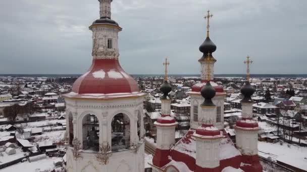 Kyrkan Virusalim Staden Totma Vologda Regionen — Stockvideo