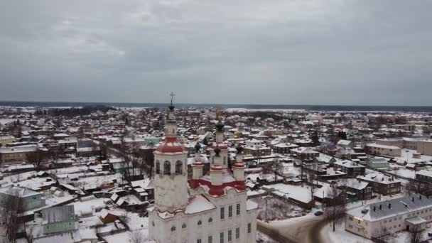 Kerk Van Virusalim Stad Totma Regio Vologda — Stockvideo