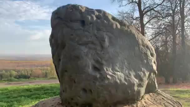 Minnestein Ivan Susanin Kostroma Regionen – stockvideo