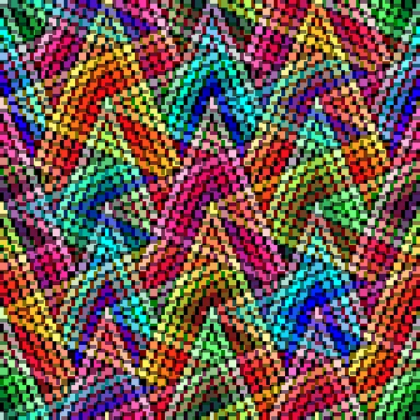 Nahtlose geometrische Muster im Stil der Pixelkunst. afrikanisches Motiv, Boho. — Stockvektor