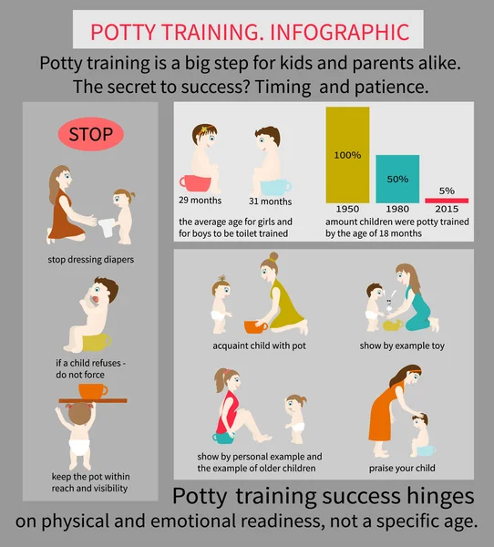 Potty Training. Infográfico — Vetor de Stock