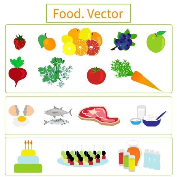 Comida. Elementos . — Vector de stock