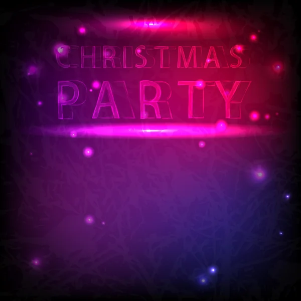 The inscription Christmas party in neon style — Stock Vector