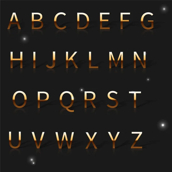 Vektorillustration eines goldenen Alphabets — Stockvektor