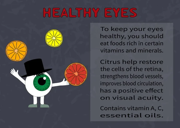 Infos sur les avantages des agrumes pour la vue — Image vectorielle