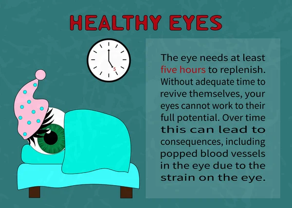 Die Notwendigkeit qualitativ hochwertiger Erholung für gesunde Augen — Stockvektor