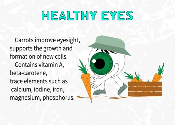 Infos sur les avantages de la carotte pour la vue — Image vectorielle