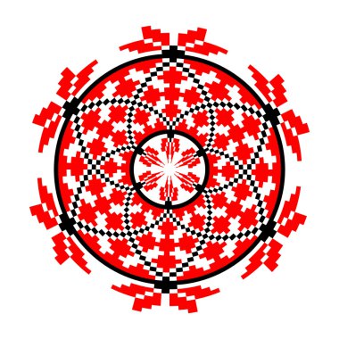 Etnik motifleri. Geleneksel tarzda dairesel desende.