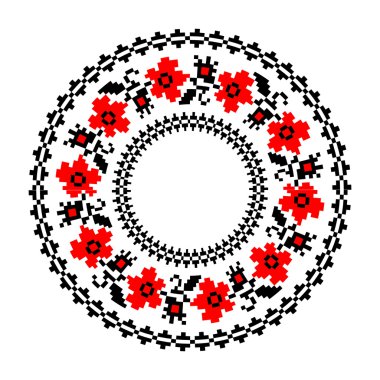 Etnik motifleri. Geleneksel tarzda dairesel desende.