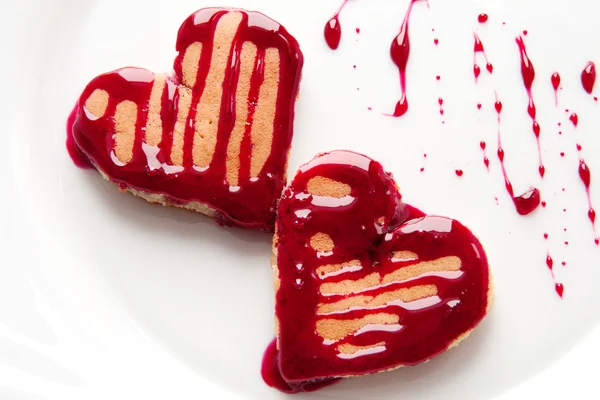 Kalp reçelli krep şeklinde. Gözleme gün. Sevgililer günü