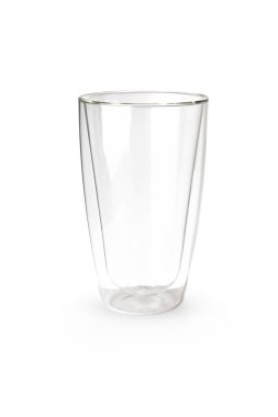 Su bardağı kırpma yolu ile beyaz arkaplanda izole edildi