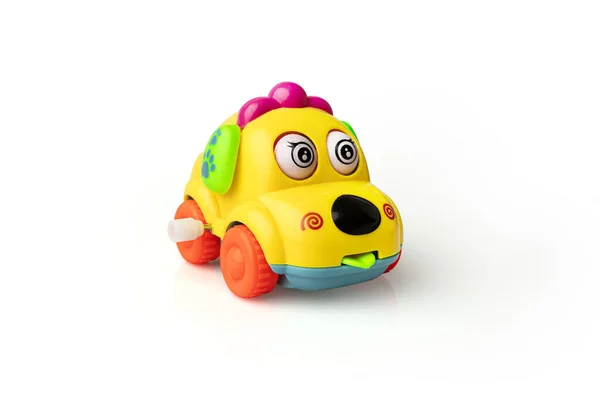 Toy car wind up.Toys for children 6+ months, on white background, clipping path included.