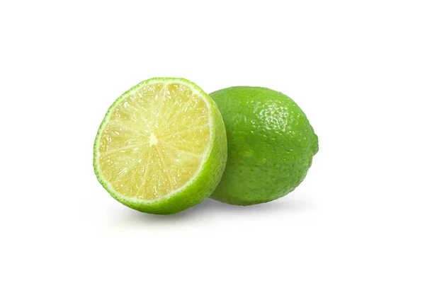 Limes Isolated Lime Cut Isolated White Background — Stock Photo, Image