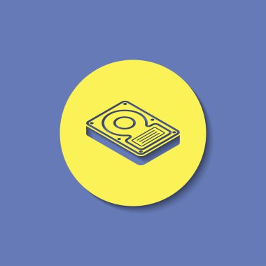 sabit disk sürücüsü depolama izometrik 3d simgesi