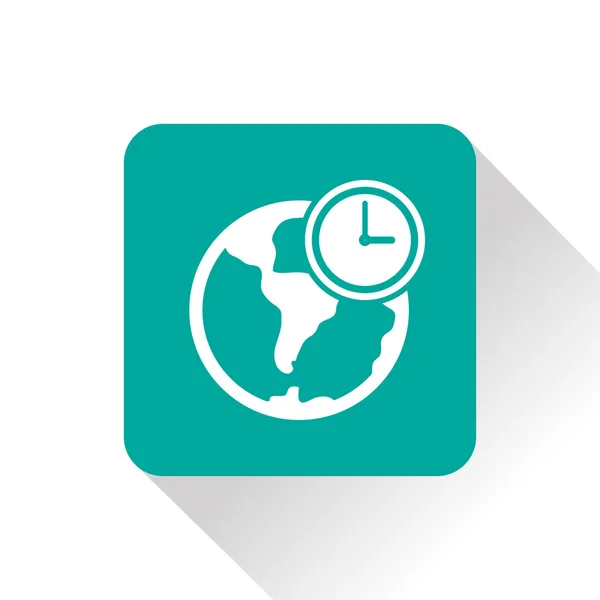 Globo con icono de vector de reloj — Vector de stock