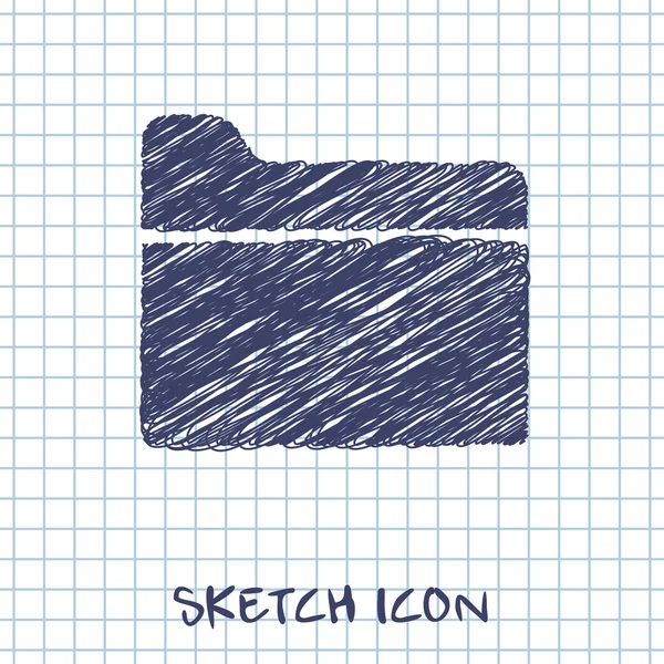 Office-mappen vektor doodle ikonen. Skiss illustration — Stock vektor