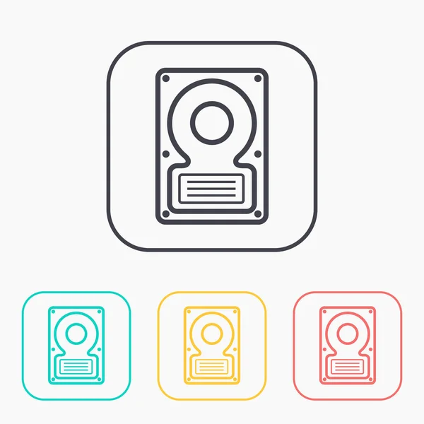 Icono del conjunto de color del disco duro — Vector de stock