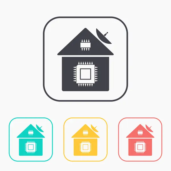Maison intelligente icône couleur ensemble — Image vectorielle