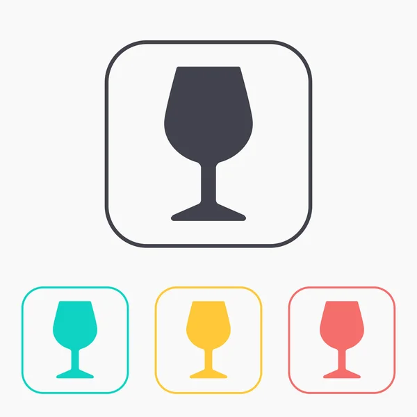 Ikona zestawu kolorów kieliszek do wina — Wektor stockowy