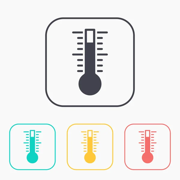 Icône du thermomètre ensemble de couleurs — Image vectorielle