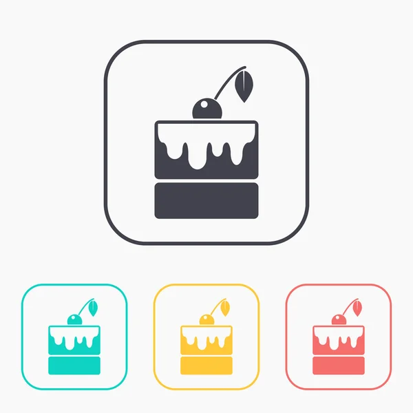 Icono de pastel. Conjunto de color icono de comida — Vector de stock