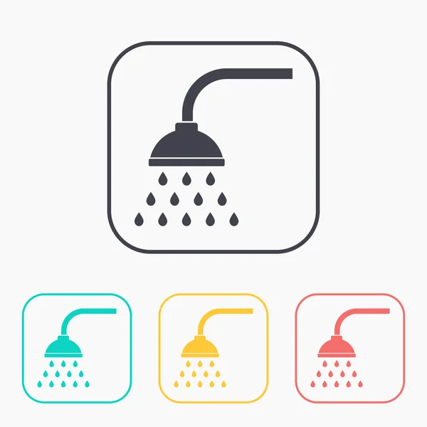 Icon of shower color set — Stock Vector