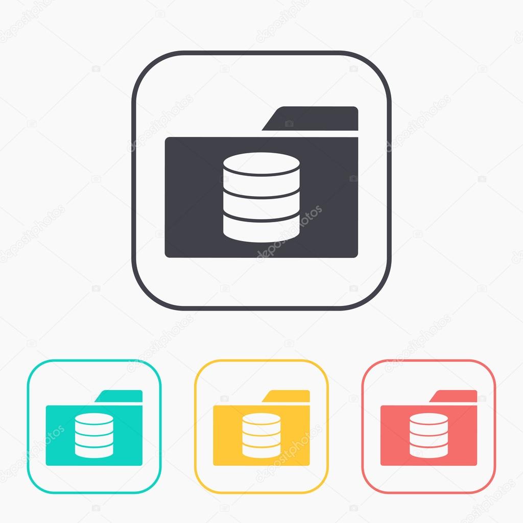 database folder icon color set