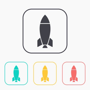 Beyaz roket renk simge seti