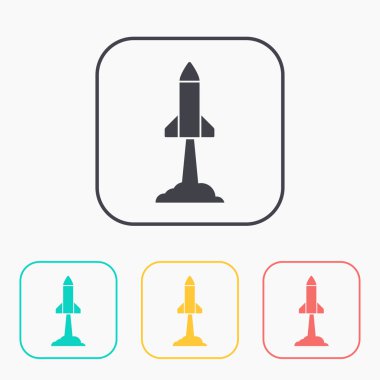 Başlangıç roket vektör simge renk seti