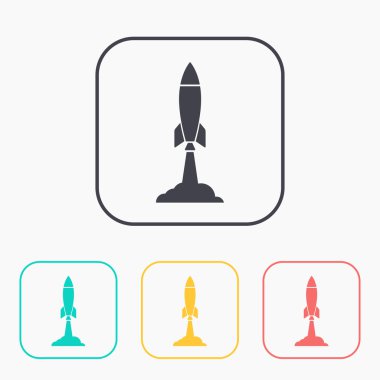 Roket renk simgesi ayarla başlatılıyor, illüstrasyon vektör